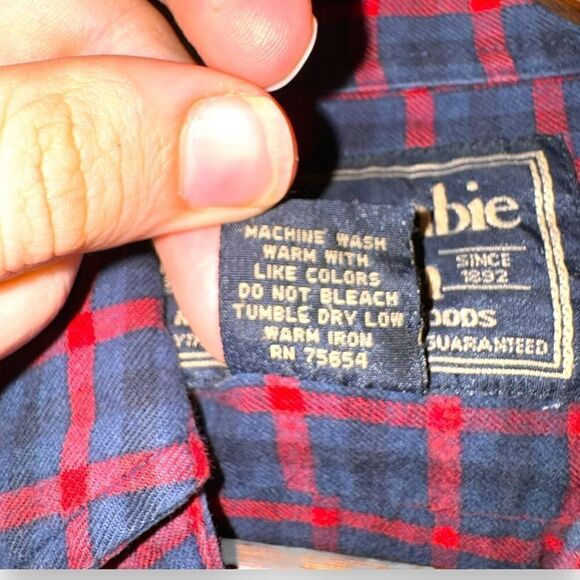 90s Abercrombie & Fitch Navy & Red Wool Oxford Button Down M - Picture 4 of 10